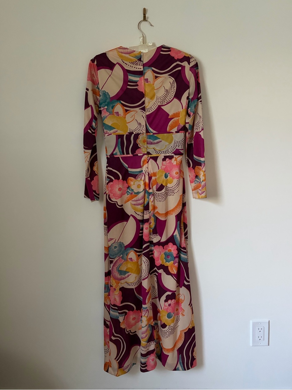 Vintage 70s psychedelic floral dress - Picture 3 of 4